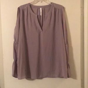 NY Collections Lavender Long Sleeve Blouse